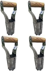 Garden Guru Eco Bulb Planter - 100% Recycled Stainless Steel - Rust Resistant - FSC Certified Wood Ergonomic Handle - Depth Marker for Consistent Planting Flowers Tulips, Daffodils, Dahlias(4Pack)