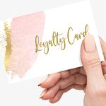 Loyalty Cards for Customers, Loyalty Cards for Beauty, Nails, Massages and Coffee Businesses - Pink & Gold (200 Pack)