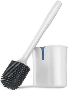 MR.SIGA Toilet Brush and Holder, Wall Mounted Toilet Brush for Bathroom Cleaning, Compact Toilet Brush with Holder Set, White, 1 Pack