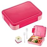 YYAOEMI Children's Bento Box with Separate Salad Dressing Container and 5 Compartments for Adult Bento Boxes. Lunch Boxes for School or Work, Snack Boxes for the Nursery Office.