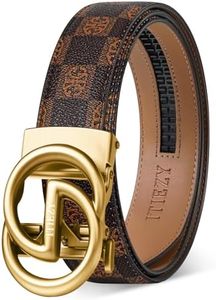 ITIEZY Mens Ratchet Belt Leather Adjustable Belts for Men - 1 3/8" Click Slide Belt for Men Dress Casual, Customizable Fit