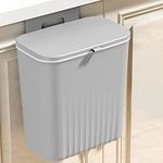 Sooyee 3.2 Gallon Kitchen Compost Bin for Counter Top or Under Sink, Hanging Small Trash Can with Lid for Cupboard/Bathroom/Bedroom/Office/Camping, Mountable Indoor Compost Bucket, Gray