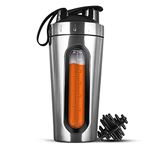 BURRDOFF Bpa-Free 0.6Mm Thick 304 Stainless Steel Shaker Bottles (Silver) 950 ml, 850 ml