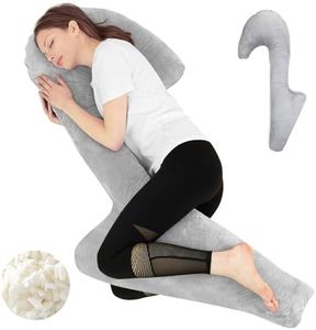 HOMCA Cuscino Per Chi Dorme Sul Fianco, 165x60cm 7 in 1 Ergonomico Cuscino Corpo, Cuscino Lungo Per Gravidanza in Schiuma di Memoria Triturata, Supporto per Tutto il Corpo, Grigio