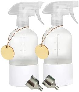Roetell Frosted Glass Spray Bottles with Silicone Sleeve, 16oz Refillable Containers with Mist and Stream Settings for Bath, Beauty, Hair, Plants, Pets(2pack) (white)