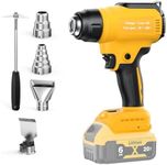 Cordless Heat Gun for Dewalt 18V 20V Battery (No Battery), Cordless Hot Air Gun with 4 Nozzles, Battery Heat Gun for Welding, Bending Pipes, Colour Removal