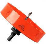 155mm Multi Hole Saw for Wood Cutting, Extra Solid HSS Bi-Metal Drill Bit Circle Cutter for Drywall, Plywood, Fiberboard and Pipe Vent