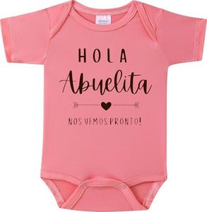 Hola Abuelita Nos Vemos Pronto Pregnancy Reveal Infant Bodysuit, 0-3 Months, Custom Onesie for Grandparents (Apple Blossom)