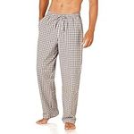 Amazon Essentials Men's Straight-Fit Woven Pyjama Bottoms, Black Grey Mini Buffalo Plaid, L