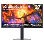 LG UltraGear evo GM9 27GM950B-B gaming monitor, 27 inch 5K Hyper Mini LED, Dual mode 165Hz - 330Hz, 1ms (GtG), Display HDR 1000, AI content upscaler, HDMI 2.1, DP2.1, USB C, Black