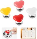 Toilet Flush Button Heart-Shaped, 4pcs Toilet Press Button Replacement, Universal Colorful Plastics Toilet Tank Button Aid for Home Bathroom Decor