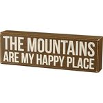 Lake Or Cabin Decor-Box Sign- The Mountains are My Happy Place- 11 X 3.50 X 1'75deep by Primitives by Kathy