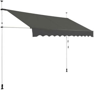 Costway Telescopic Awning Sun Shade, Retractable Canopy Sun Shelter，UV-Resistant Waterproof Deck Awning with Manual Crank Handle, Height Adjustable Tube for Window Balcony Garden (3 x 1.2 x (2-3) m)