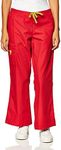 WonderWink Women's Scrubs Romeo Six-Pocket Flare Leg Pant - XS-5XL, 6 Pockets, Elastic Waistband with Convertible Drawstring, Red, X-Large Tall