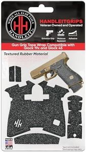 Handleitgrips Handgun Grip Tape Compatible with Glock 19x and Glock 45 - Black Textured Rubber Pistol Grip Tape, Easy Installation, Gun Parts & Accessories, Veteran Owned, Made in The USA