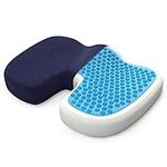 bonmedico Orthopedic seat cushion with gel-layer, memory foam cushion for coccyx pain relief, pressure relief e.g. bedsores. For car seat, office chair or wheelchair, Standard