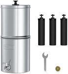 Waterdrop Gravity-fed Water Filter System, with Upgrade 3 Black Carbon Filters and Metal Spigot, 9000 Gallon Longer Lifespan and 150% Faster Flow, King Tank Series, 2.25G