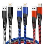 CUGUNU USB Lightning Cable 3 Pack 6FT iPhone Charger Apple MFi Certified Nylon Braided Fast Charging Cord Compatible with iPhone 14/13/12/11/X/Max/8/7/6/5/SE/Plus