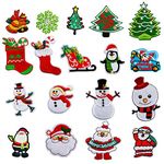 Christmas Sew-on & Iron-on Patch 18 Pcs Santa Snowman Tree Christmas Garland Embroidered Iron on Patches Appliques Decorative Repair Patches DIY Sew on Patches for Jeans Clothing