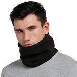 HGDGears Unisex Winter Outdoor Thermal Snood Fleece Ski Neck Warmer for Mens Womens(Black)