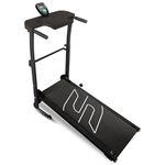 Sparnod Fitness STH-550 Your Pace, Your Power in a Manual Foldable Treadmill with Real-Time Tracking, 5-Layer Anti-Skid Belt 100*35cm Wide Running Area, Deck-Based Shock Absorber & Handy Mobile Holder