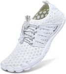 Racqua Water Shoes Quick Dry Barefoot Beach Aqua Sport Swim Surf Pool Hiking Diving Walking for Men Women White EU 42=UK 9