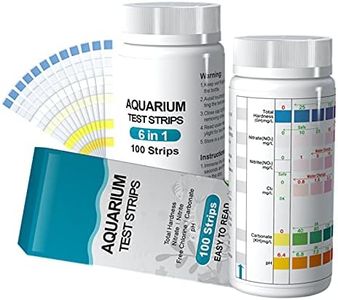 Lot de 100 bandelettes de test 6 en 1 pour aquarium, test du pH nitrite, nitrate, chlore, dureté carbonatée générale, eau salée, eau douce d'aquarium