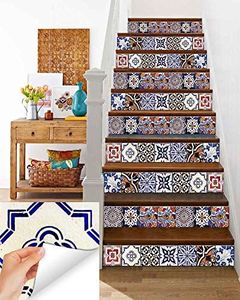 Mi Alma Tile Stickers 24 PC Set Authentic Traditional Talavera Tiles Stickers Bathroom & Kitchen Tile Decals Easy to Apply Just Peel & Stick Home Decor 6x6 Inch (Bathroom Tiles S1)