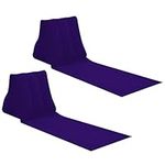 2X Inflatable Outdoor Sun Bath Beach Mat Pillows Flocking Beach Chairs with Backrest Inflatable Lounger for Portable Travel Camping (Deep Purple)