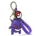 Daiyamondo Premium Metal Weapon Cool Cute Anime Cartoon 3D Rubber Creative Silicon Keychain Suitable For Girls | Car key rings| Bike Key Chains | Bag Charm | Boys (Gengar)