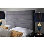 Khul Headboard for Divan Beds Furniture Bedrooms Plush Velvet (Grey, Double 4 FEET 6 INCHES, Height 36 INCHES)