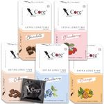 X-Core Dotted Condoms 50 Flavored Condoms Disposal Pouches Tissue Papers All Flavors Pack of 5 (50 PCS)