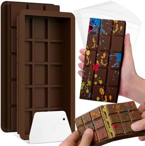 BABORUI 2PCS Deep Chocolate Bar Mold, 1.2 Inch Chocolate Bar Mold for Dubai Chocolate Bar Pistachio, Large Silicone Chocolate Mold for Filling Knafeh Pistachio Cream