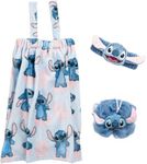 Jay Franco Disney Lilo and Stitch 3 Piece Spa & Bath Set - Includes Towel Wrap, Loofah & Spa Headband - Kids Bath & Shower Accessories