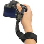 USA Gear Camera Wrist Strap - Neoprene Camera Strap with Comfortable Support and Quick Release Buckles - Compatible with Canon, Fujifilm, Nikon, Sony and More Mirrorless Camera Hand Strap (Black)