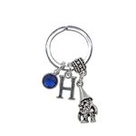 Gnome keyring personalised gifts birthstone initial gift for gardener gardening keychain