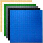 Strictly Briks Compatible with Lego 6 Pack Classic Baseplates 10x10 in, Stackable Building Plates with 32 x 32 Studs, Mats, Bases, Boards, Sheets 100% Compatible with All Major Brands, Multicolors