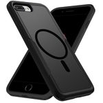 Teayoha Strong Magnetic for iPhone 8 Plus & iPhone 7 Plus Case,[Compatible with Magsafe] [Military Grade Drop Tested] Shockproof Tough Rugged Protective Phone Case -5.5 inch (Black)