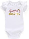 Azzwnee Crazy Aunt Baby Boy Clothes Unisex Funny Baby Girl Bodysuits gray 0-3 months, Auntie's Bestie White, 12-18 Months