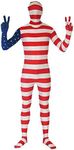 VSVO Full Body Greenman Suit - Lime Green, Us Flag