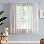 Fmfunctex Flax Linen Sheer Curtains