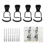 Reehi Bike Wall Mounts,Bike Rack for Garage, Hevy Duty Bicycle Storage Hooks,Mount Bicycle Rack Holder,Bike Stand for Indoor（4PCS