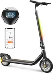 Atomi Alpha Lite Electric Scooter Adults, 650W Motor Electric Scooter with 18.6 Miles Long Range, 15.5 Mph Speed, Colorful Ambient Lights, Smart App, Folding Portable Adults (Alpha Lite-Black)