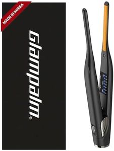 GlamPalm STILETTO Precision Flat Iron for Black Women Hair with Gentle Infrared Heat, Thin 0.3" Wide Hair Straightener [ GP141 ] with Heat Resistant Storage Cap