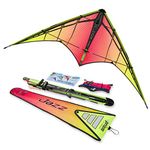 Prism Kite Technology JAZY Jazz 2.0 Dual-line Sport Kite, Infrared, Ready to Fly with Flying Lines, Wrist Straps, Winder, Instructions and Storage Bag