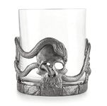 A E Williams Whisky Tumbler with Pewter Welsh Dragon and Daffodil Design |Heavy Bottom Crystal Glasses | Wine Cocktail Bourbon Drinking Glass | Unique Gift for Men Birthday Party Anniversary