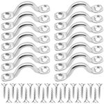 Cisolen 15 Pieces Pad Eye Strap Kayak Deck Loops Secure Anchors Point Stainless Steel Tie Down Eye Hook Boat Loop Hooks Kayak Pad Eye with Screws