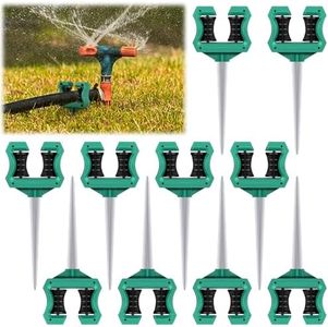 Yaocom 10 Pcs Hose Guide for Garden 10 Inch Rust Proof Metal Garden Hose Guide Spike Roller Reel Lawn Hose Support Spike Hose Guide Stakes Hose Holder for Yard Lawn Garden Plant Protection