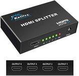 KELIIYO HDMI Splitter 1X4 - V1.4b HDMI Splitter 1 In 4 Out Powered by AC Adapter,Supports 3D Full HD1080P 2Kx4K@30Hz Compatible with Xbox PS3 PS4 Fire Stick Roku Blu-Ray Player HDTV (1 Input to 4 Outputs)