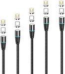 NetDot Gen12 3 in 1 Magnetic Charging Cable [5 Pack Black,1ft/3.3ft/5ft/6.6ft/6.6ft] Data Transfer Compatible with Micro USB & USB-C Smartphones and Product